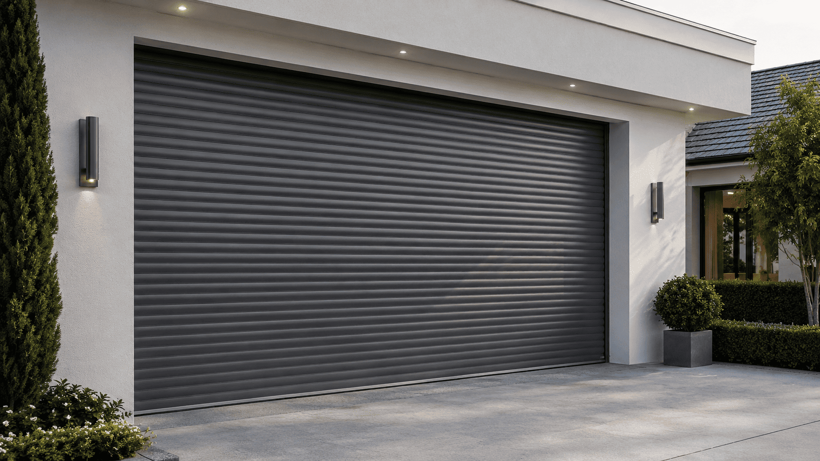 Freshly installed modern garage door — Oxford